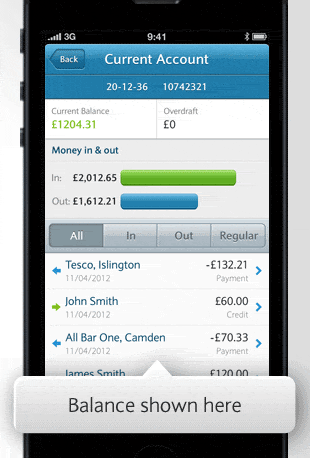 A Barclays mobile banking app on a phone