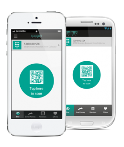 A mobile phone with QR code payment