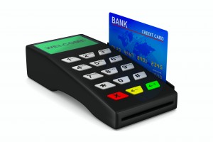 A POS taking a card payment