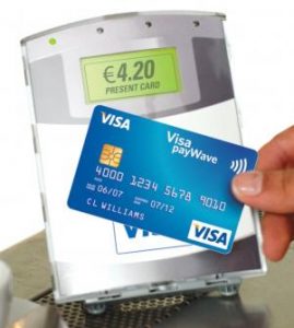 A contactless card at POS