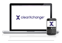 A computer and mobile showing clearXchange