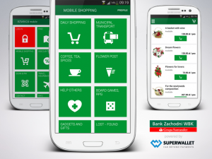 Mobile phones showing a mobile wallet