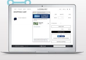 A laptop showing AmEx reveals online checkout service