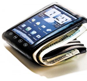 A mobile phone wallet