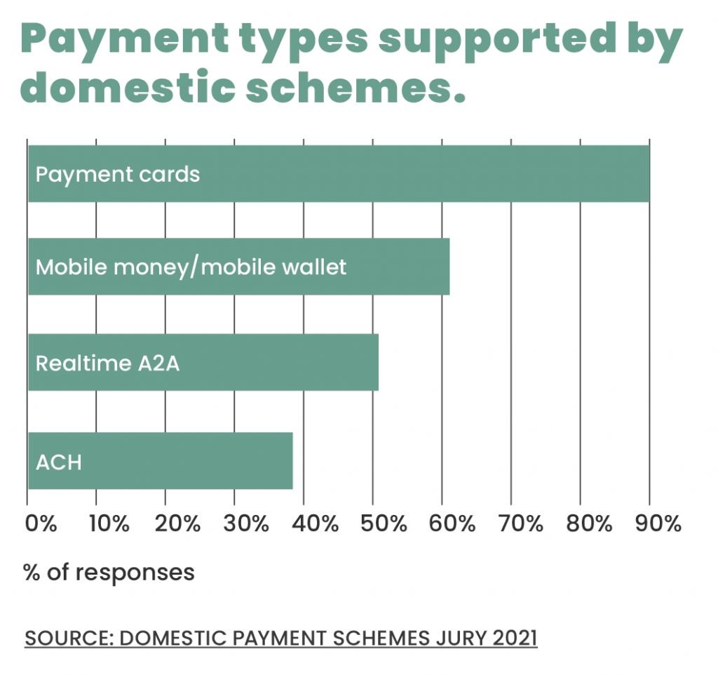 Payment types supported by domestic schemes