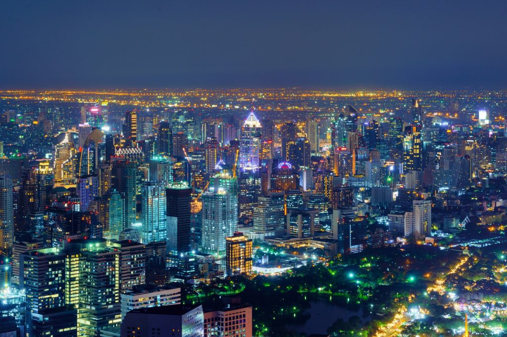 Bangkok downtown, Thailand in urban city in Asia.