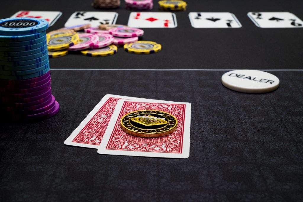 Poker cards at the casino